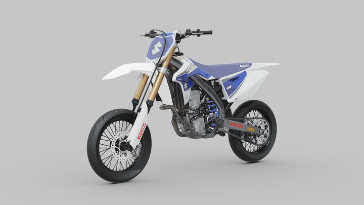 Suzuki RM-Z450 Supermoto Motorbike 3D Model