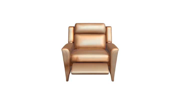 Recliner chair with footrest extended 3D Model