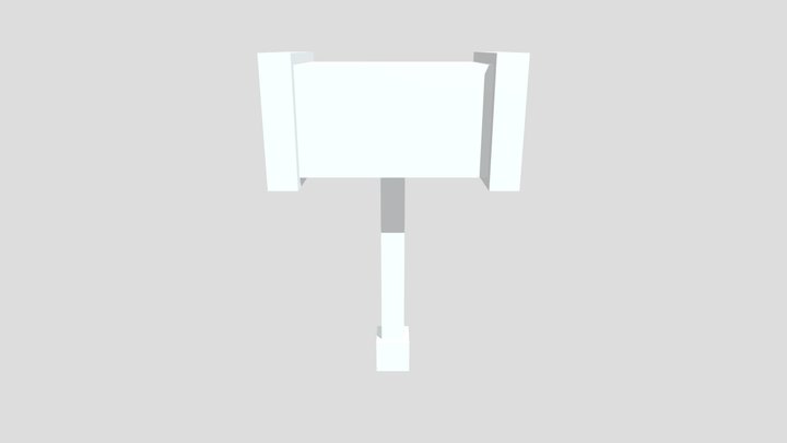 Blocky Hammer (No Texture) 3D Model