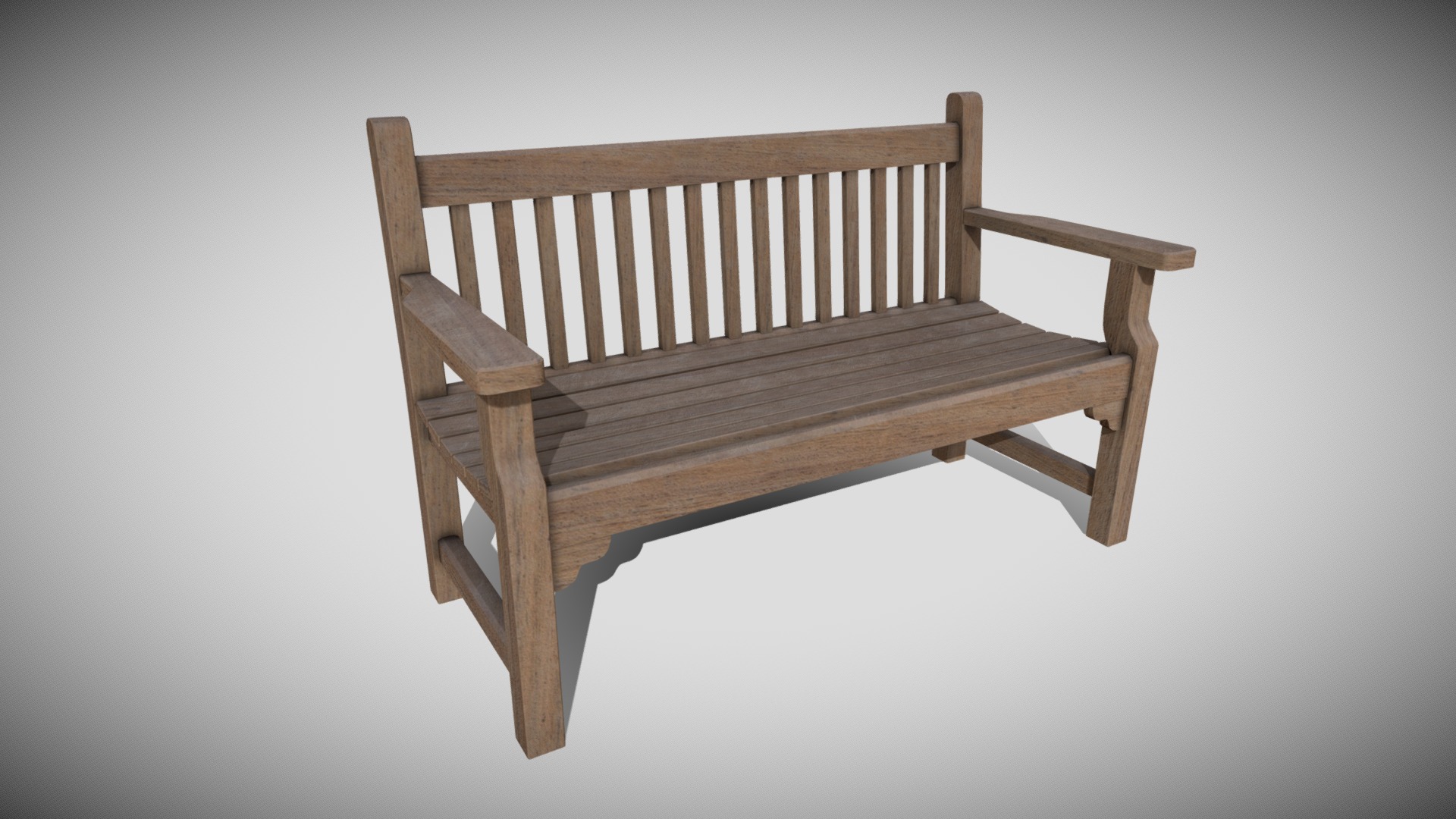3D model Garden Bench 2 - This is a 3D model of the Garden Bench 2. The 3D model is about a wooden bench with a seat.