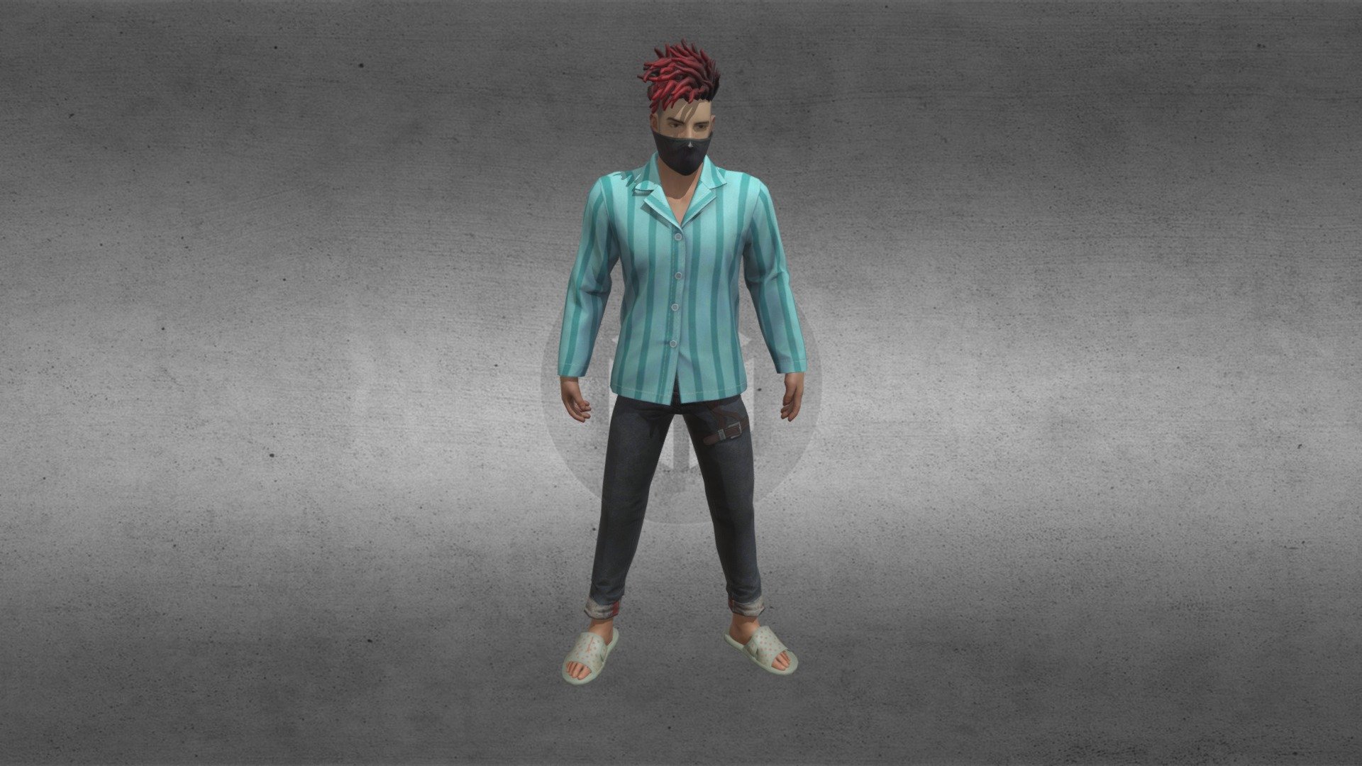 freefire new 3d model night dress