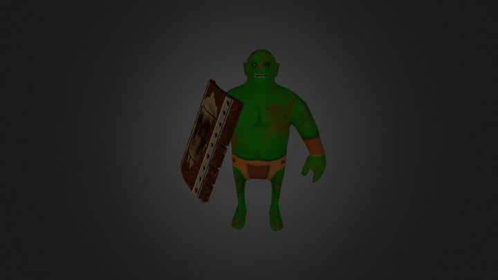 Goblin and shield 3D Model