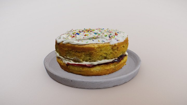 Almond Rainbow Party Cake 3D Model