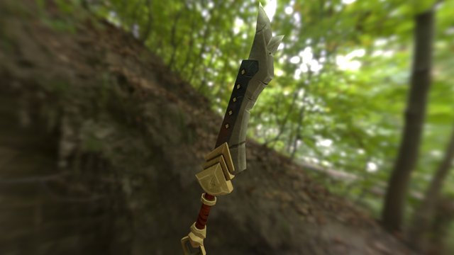 Hand Painted Sword 3D Model