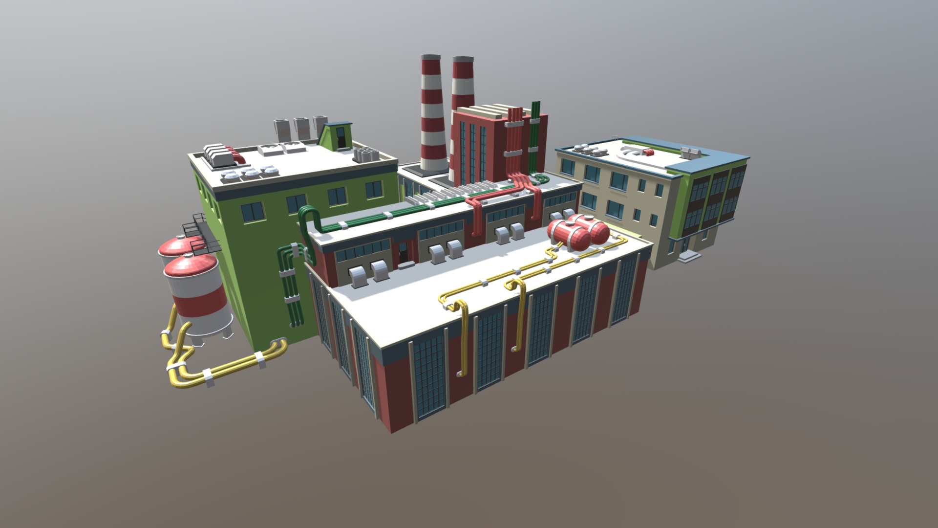 3D model Factory - This is a 3D model of the Factory. The 3D model is about a model of a building.