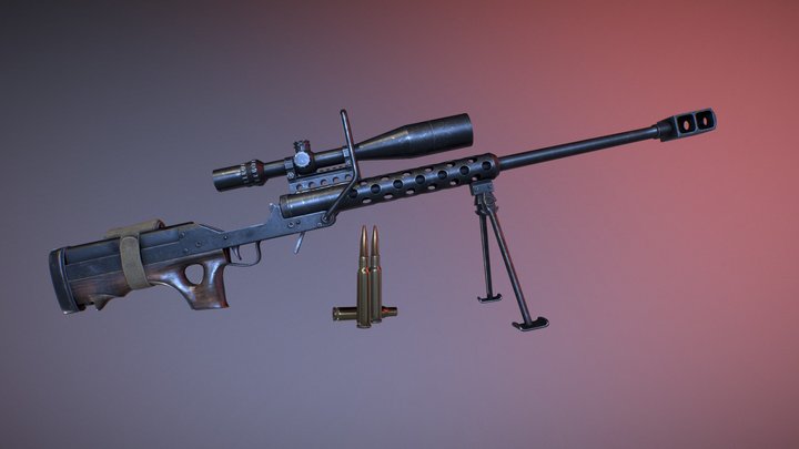 Custom SniperRifle - Serbu bfg50 inspired 3D Model