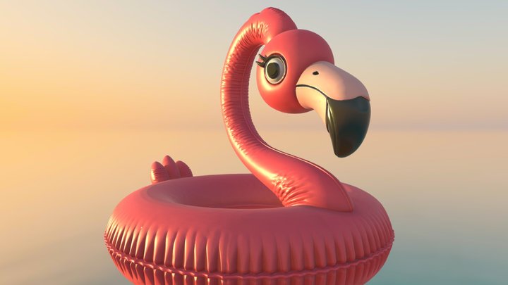 Pink Flamingo Float 3D Model