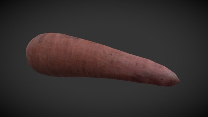 Low Poly Carrot 3D Model