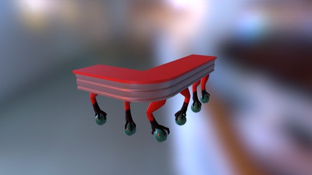 Diner Bench 3D Model
