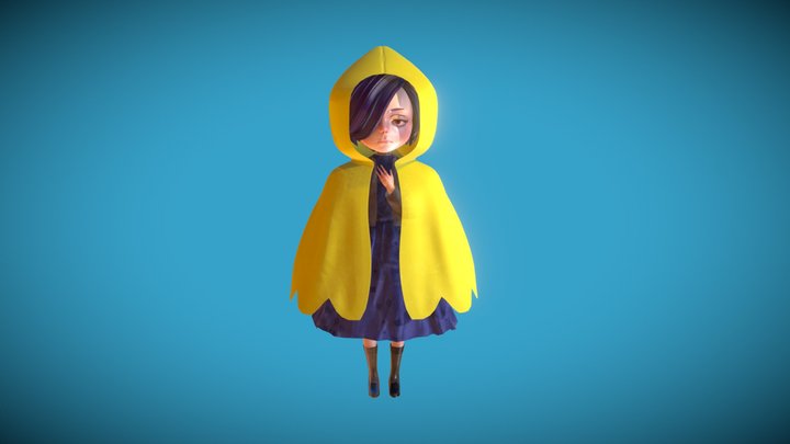 Girl with Cloak 3D Model