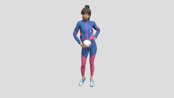 15 year old transgirl volleyball player 3D Model