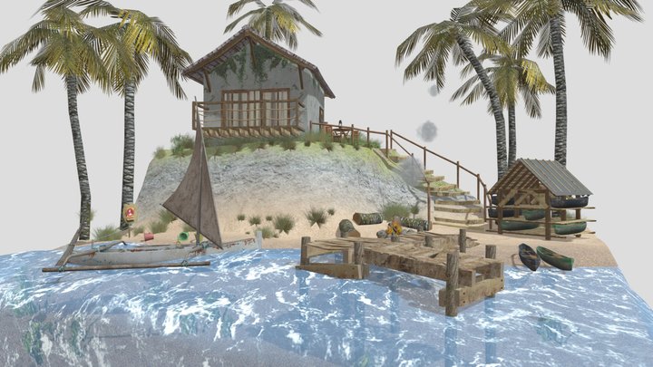 DAE Diorama - By the ocean 3D Model
