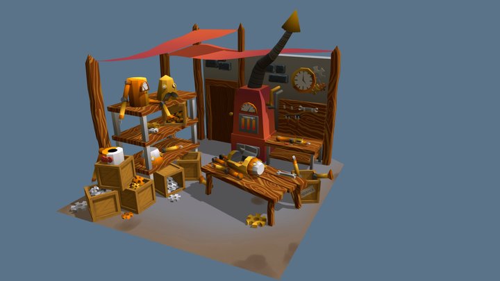 Steampunk Engineer's Shop 3D Model