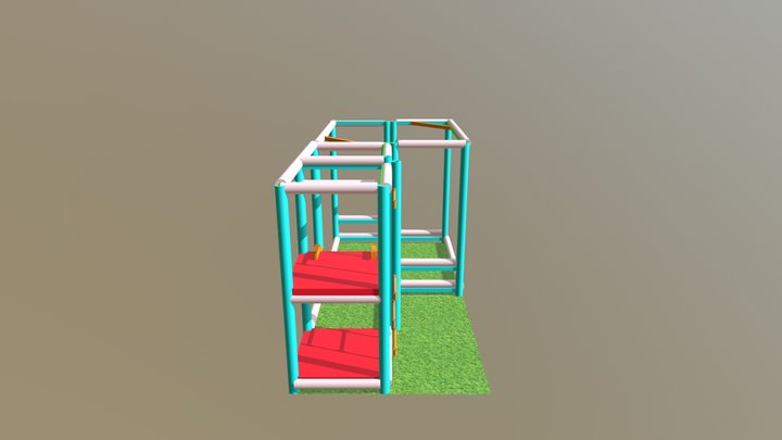 Piscina de bolas com escorrega 3D Model