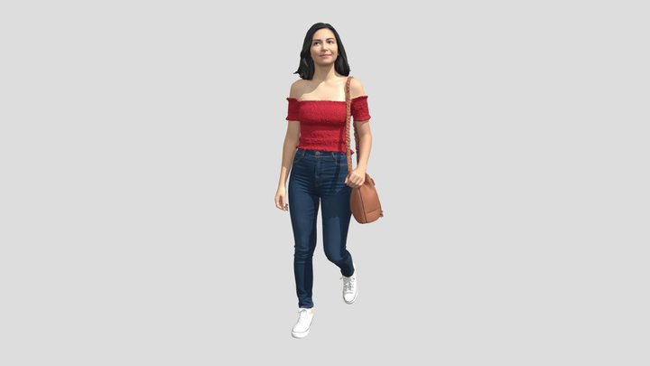 Casual Stride with Brown Bag – Modelo 3D gratuito STL