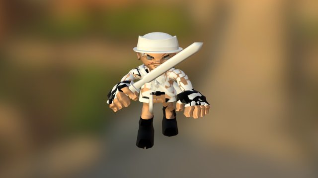 stylized Character With Prop 3D Model
