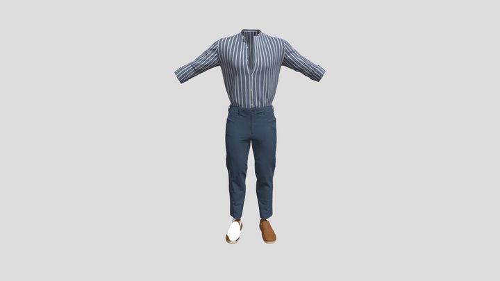 Men- White Blue Pent Shirt