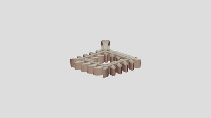 Liontin Daun Persegi 3D Model