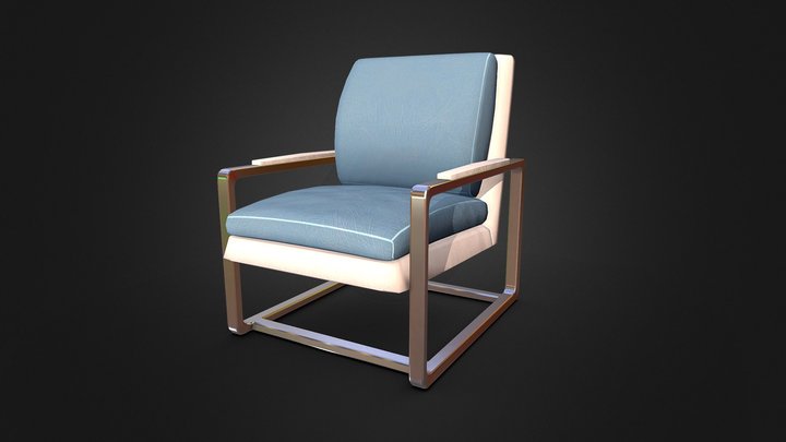 Minimal Modern Arm Chair 02 3D Model