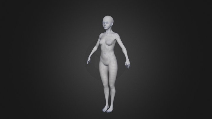 All-Quads Realistic Adult Female Basemesh 3D Model
