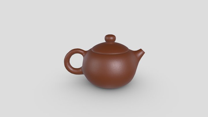 Xi Shi Yixing Purple Clay (Zi Sha) Teapot 3D Model