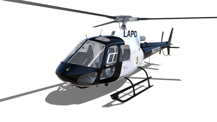 Eurocopter Police Helicopter 3D Model