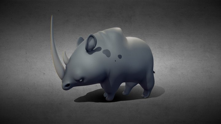 Stylized Rhino 3D Model