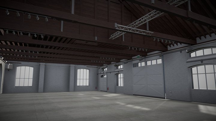 Industrial Hall - 64 Orchard Pl, London E14 0JY 3D Model