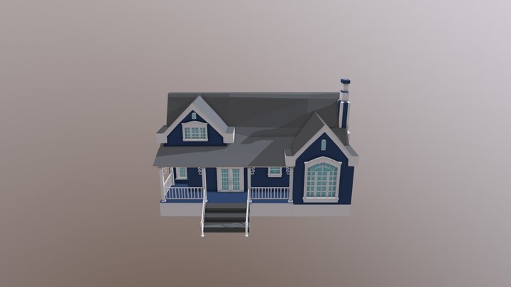 Blue House 3D Model