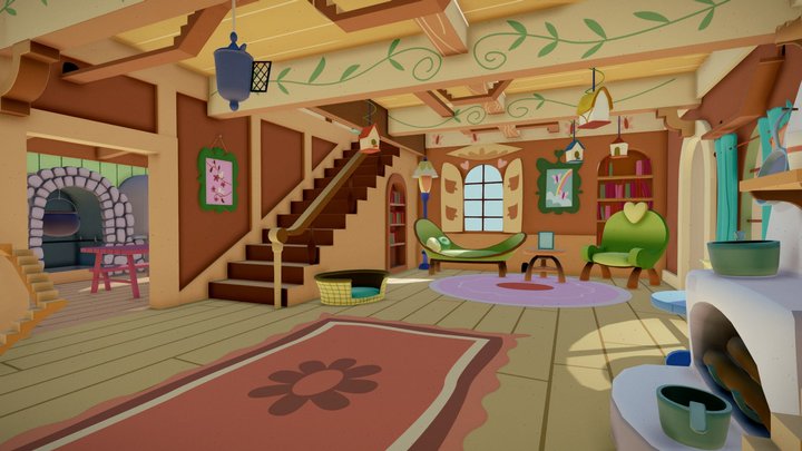 Fluttershys Cottage - Interior 3D Model