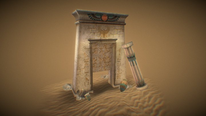 Pharaonic Gate 3D Model