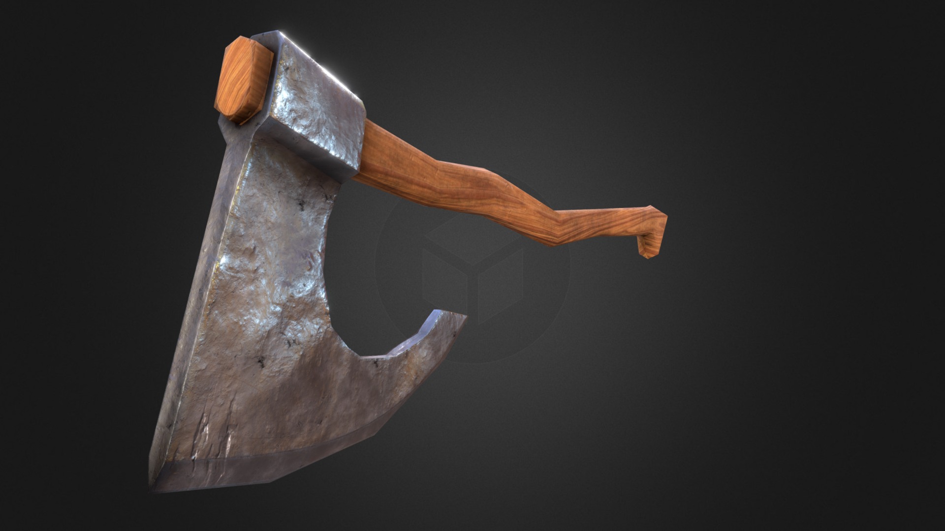 3D model Axe (gameready model) - This is a 3D model of the Axe (gameready model). The 3D model is about a wooden spoon with a handle.