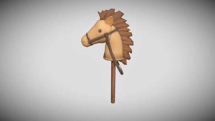 Ride on horse toy stick 3D Model