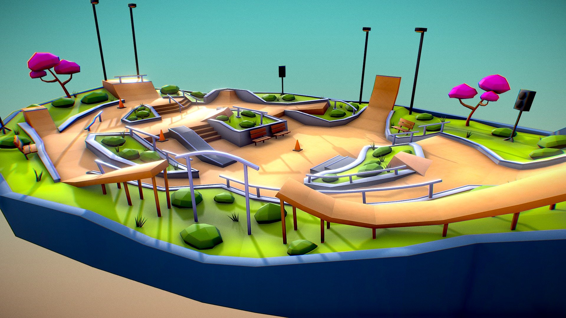 Low Poly Skatepark | Made in Gravity Sketch - Buy Royalty Free 3D model ...