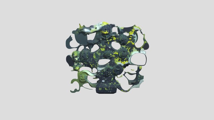 Abstract green foliage structure plant 3D Model