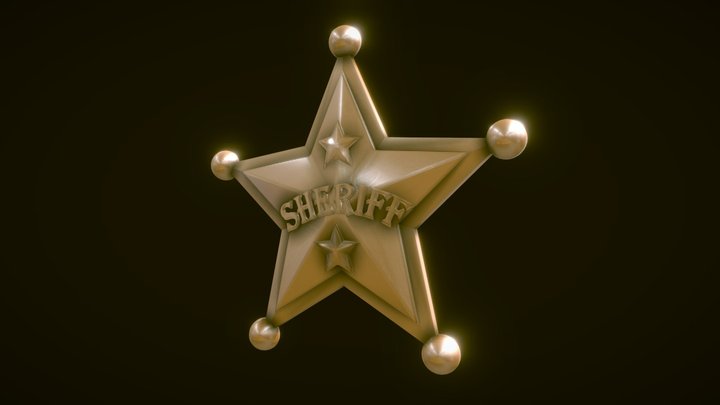 Star, stars. Wild West. Sheriff 3D Model