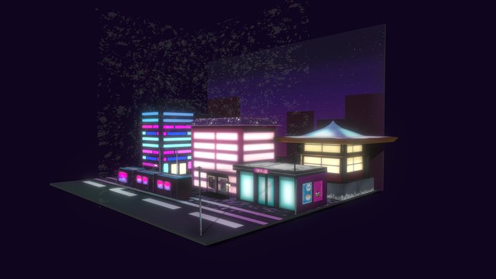 cyberpunk winter asset pack 3D Model