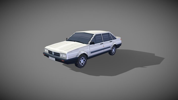 lowpoly pixel car Santana2000 v3 3D Model