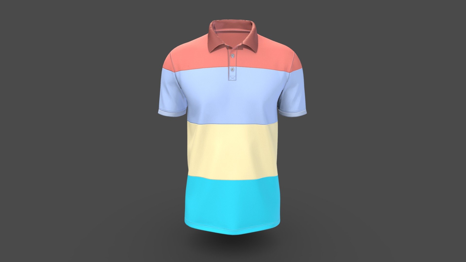 Men Classic Color Block Polo Shirt - Buy Royalty Free 3D model by ...