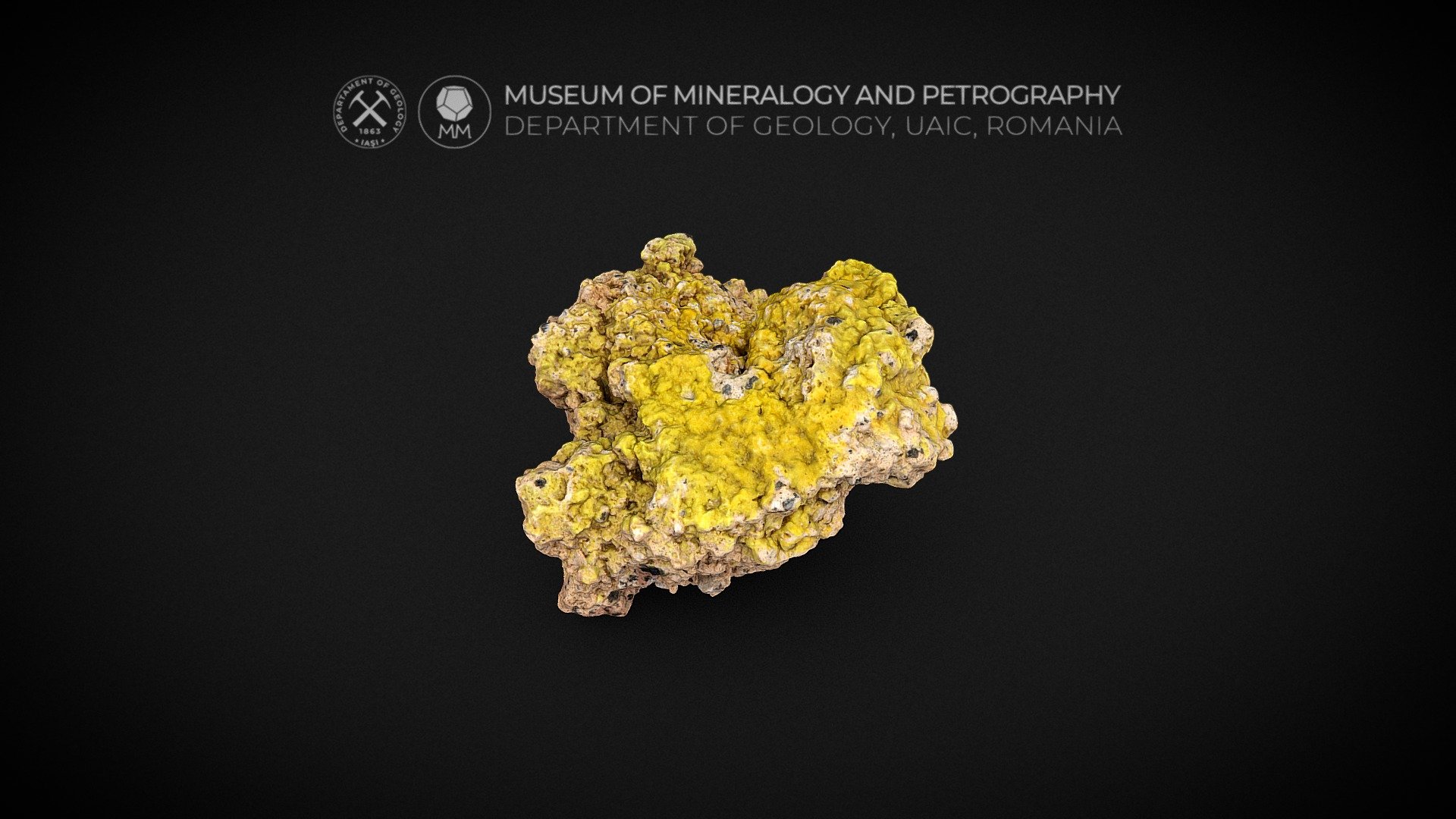 Lemonyellow Sulphur (Sulfur) from Vesuvius 3D model by Museum of Mineralogy and Petrography
