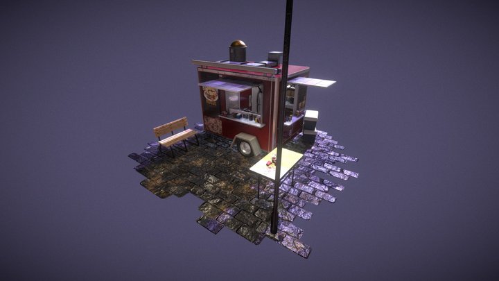 The Burger House Food truck 3D Model