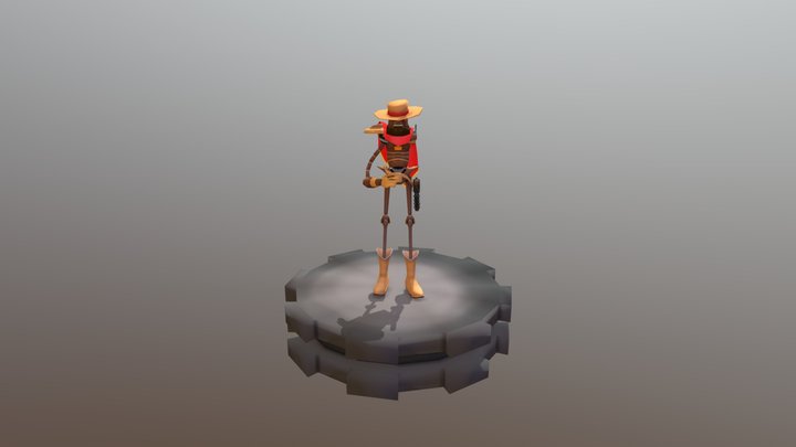 Clint - Cowboy Robot 3D Model