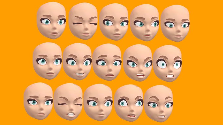 Stylized Expression Base 3D Model