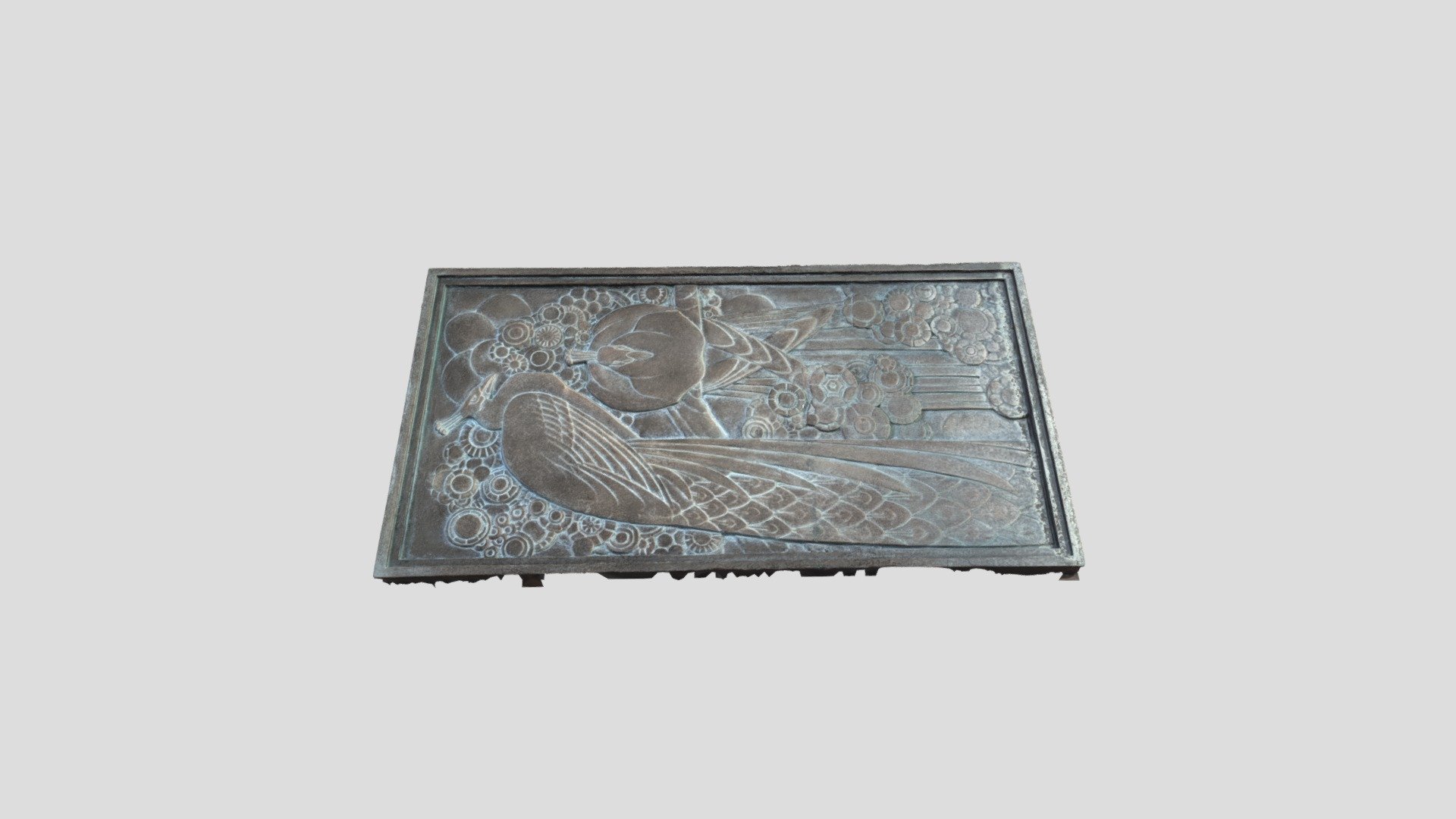 Bronze Peacock panel from NOS Disneyland