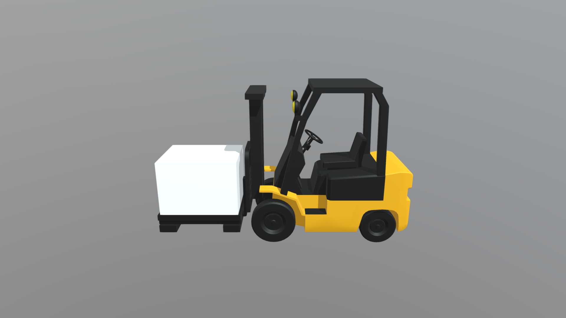 3D model Forklift - This is a 3D model of the Forklift. The 3D model is about a yellow and black forklift.