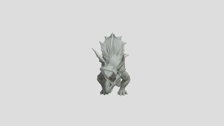Negative Triceratops 3D Model