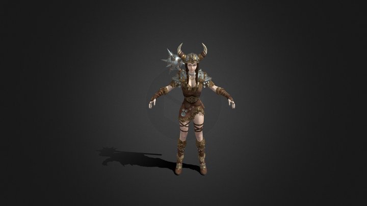 Barbarian Girl 3D Model