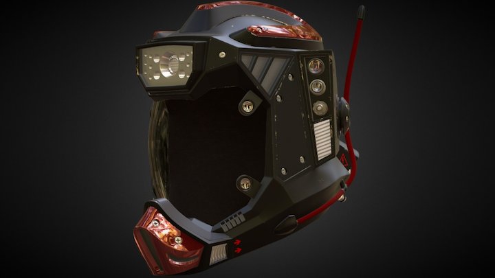 Hammerhead Combat Helmet 3D Model
