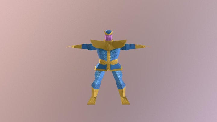 THANOS Low Poly T-Pose 3D Model
