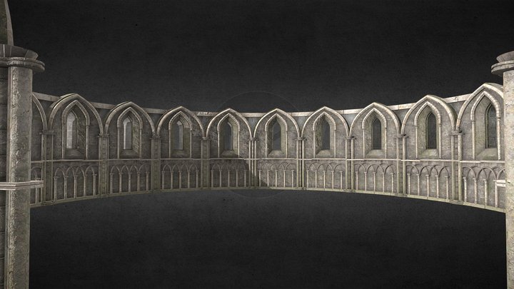 Old Ancient Circular Walls 3D Model